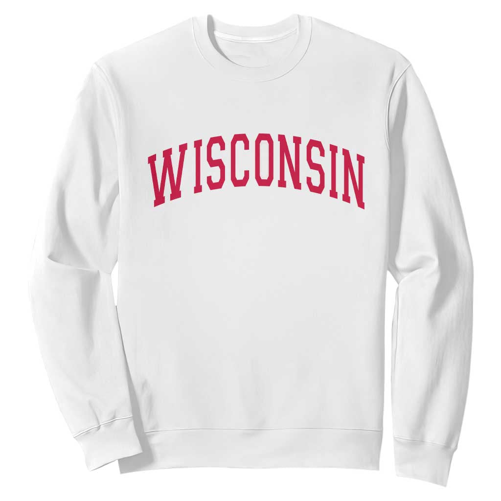 Wisconsin WI Vintage Athletic Sports Red Design Sweatshirt