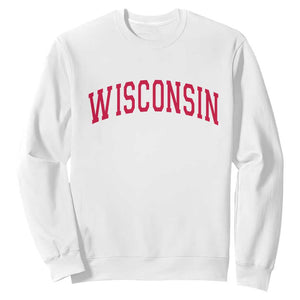 Wisconsin WI Vintage Athletic Sports Red Design Sweatshirt