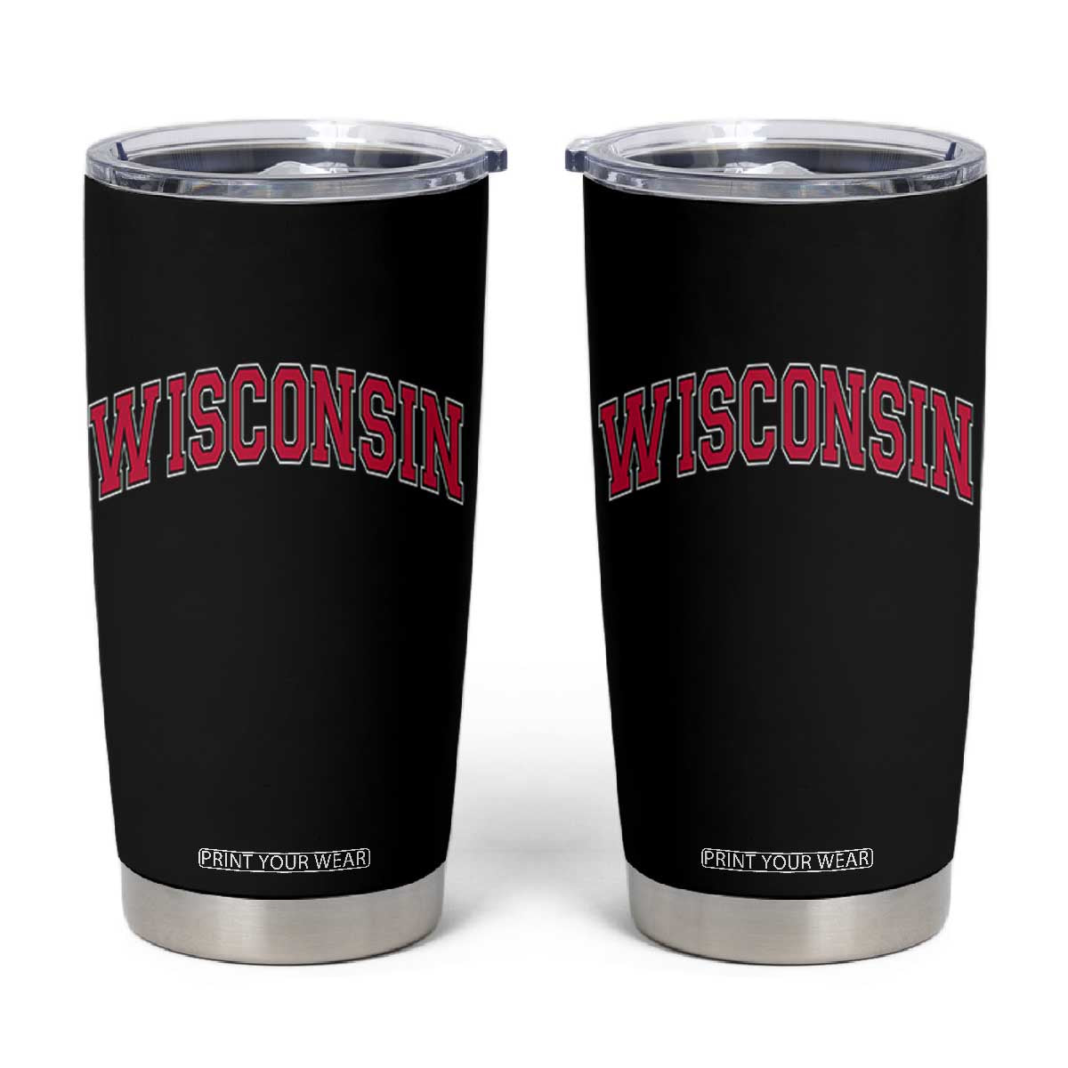 Wisconsin WI Vintage Athletic Sports Red Design Tumbler Cup