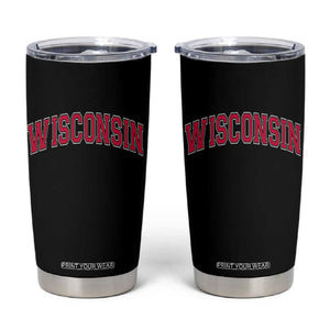 Wisconsin WI Vintage Athletic Sports Red Design Tumbler Cup