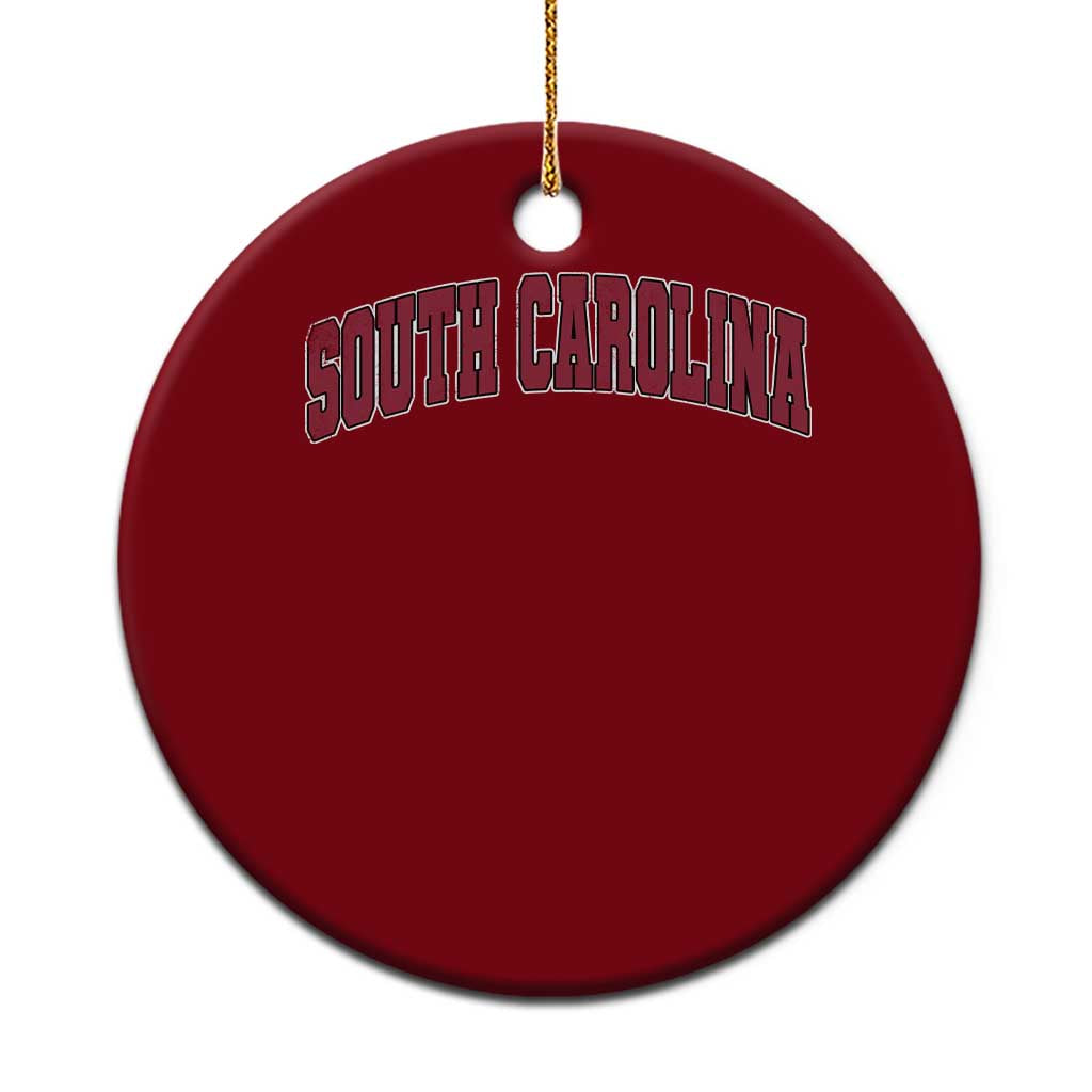 Retro 80s South Carolina SC Game Day Ceramic Ornament Retro Vintage Sports Red Design