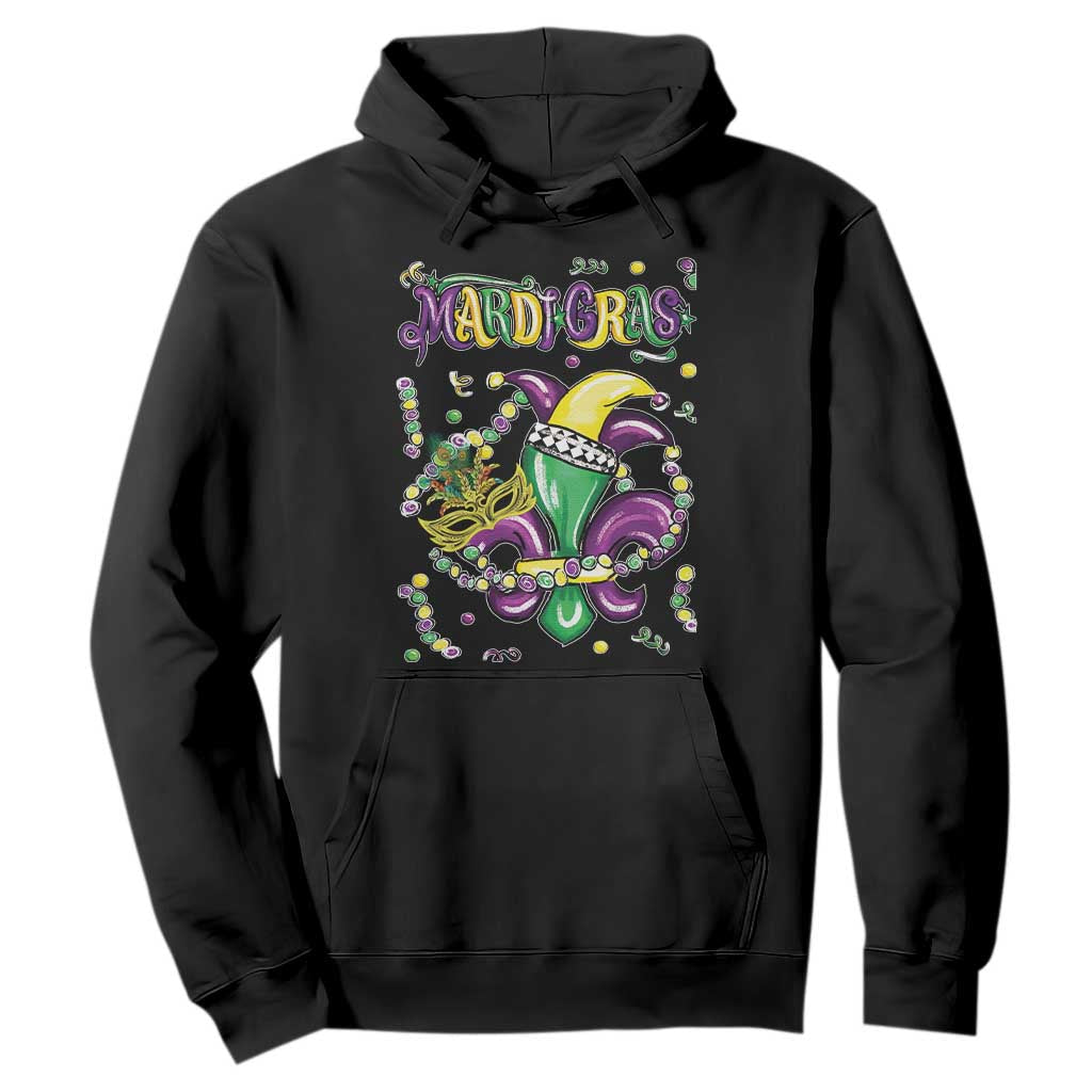 Mardi Gras Hoodie Fleur de Lis Carnival Fat Tuesday TS10 Black Print Your Wear