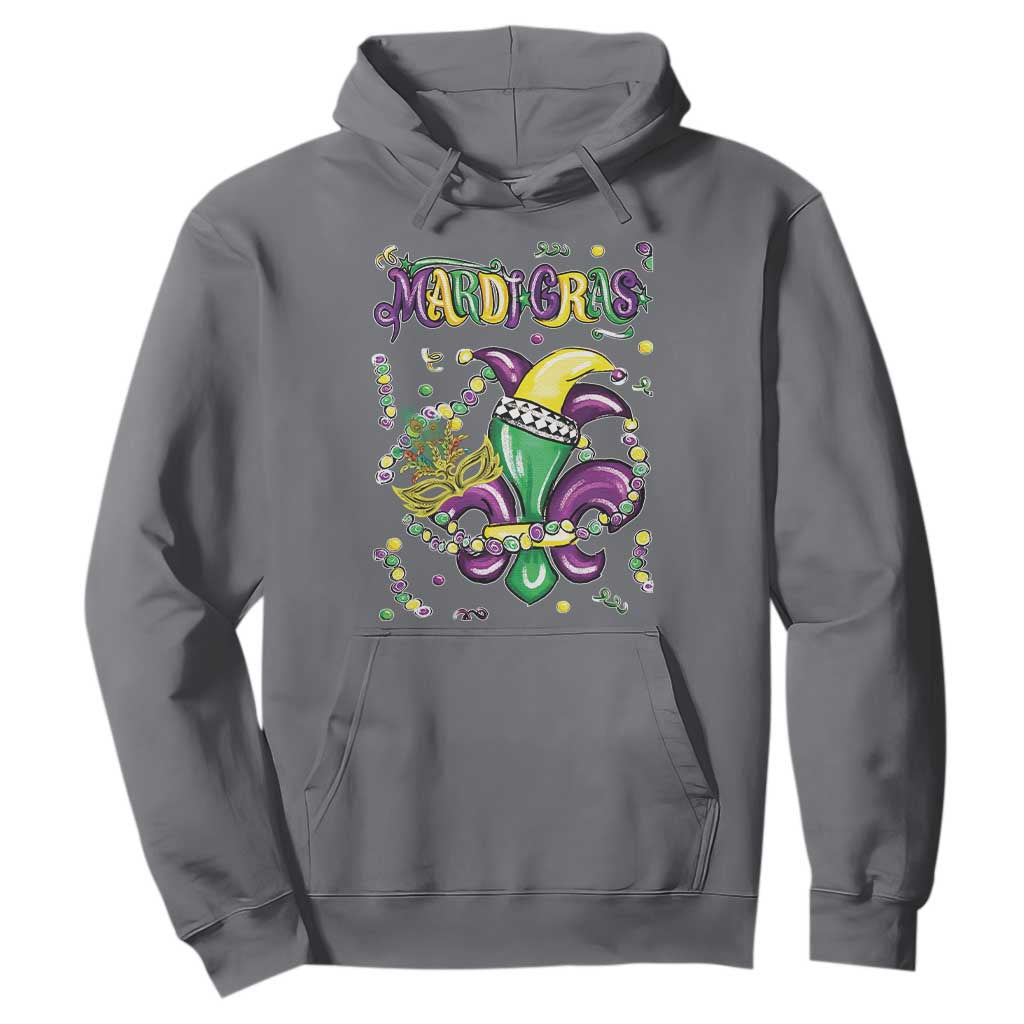 Mardi Gras Hoodie Fleur de Lis Carnival Fat Tuesday TS10 Charcoal Print Your Wear