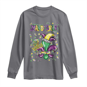 Mardi Gras Long Sleeve Shirt Fleur de Lis Carnival Fat Tuesday TS10 Charcoal Print Your Wear