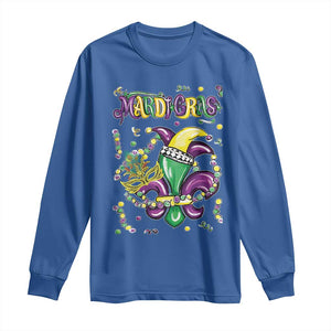 Mardi Gras Long Sleeve Shirt Fleur de Lis Carnival Fat Tuesday TS10 Royal Blue Print Your Wear