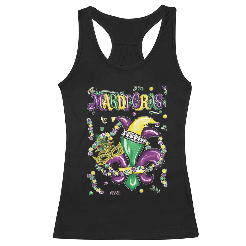 Mardi Gras Racerback Tank Top Fleur de Lis Carnival Fat Tuesday TS10 Black Print Your Wear