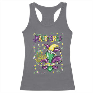 Mardi Gras Racerback Tank Top Fleur de Lis Carnival Fat Tuesday TS10 Charcoal Print Your Wear