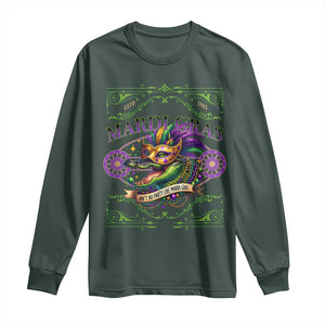 Mardi Gras Crocodile Long Sleeve Shirt Mardigator Alligator Costume Carnival Ain't No Party Like Mardi Gras TS10 Dark Forest Green Print Your Wear