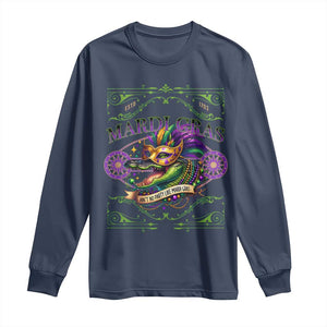 Mardi Gras Crocodile Long Sleeve Shirt Mardigator Alligator Costume Carnival Ain't No Party Like Mardi Gras TS10 Navy Print Your Wear