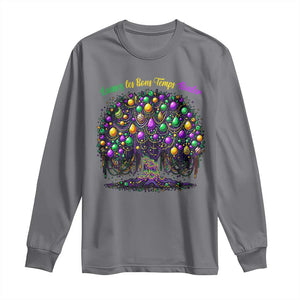 Mardi Gras Bead Tree Long Sleeve Shirt Carnival New Orleans 2025 Laissez Les Bons Temps Rouler TS10 Charcoal Print Your Wear