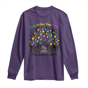 Mardi Gras Bead Tree Long Sleeve Shirt Carnival New Orleans 2025 Laissez Les Bons Temps Rouler TS10 Purple Print Your Wear