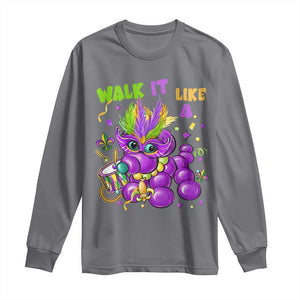 Funny Mardi Gras Long Sleeve Shirt Walk it Like a Dog Louisiana Fleur De Lis TS10 Charcoal Print Your Wear