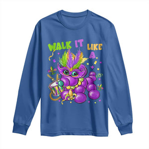 Funny Mardi Gras Long Sleeve Shirt Walk it Like a Dog Louisiana Fleur De Lis TS10 Royal Blue Print Your Wear