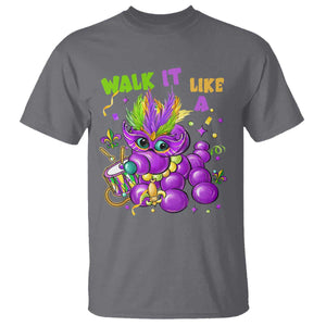Funny Mardi Gras T Shirt Walk it Like a Dog Louisiana Fleur De Lis TS10 Charcoal Print Your Wear