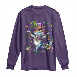 Mardi Gras Crocodile Long Sleeve Shirt Mardigator Alligator Costume Carnival New Orleans Louisiana TS10 Purple Print Your Wear