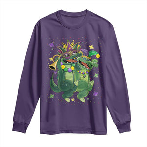 Happy Mardi Gras Alligator Long Sleeve Shirt Mardigator Crocodile Dancing New Orleans Louisiana TS10 Purple Print Your Wear