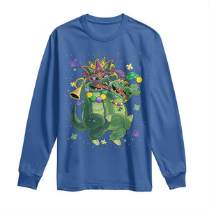 Happy Mardi Gras Alligator Long Sleeve Shirt Mardigator Crocodile Dancing New Orleans Louisiana TS10 Royal Blue Print Your Wear