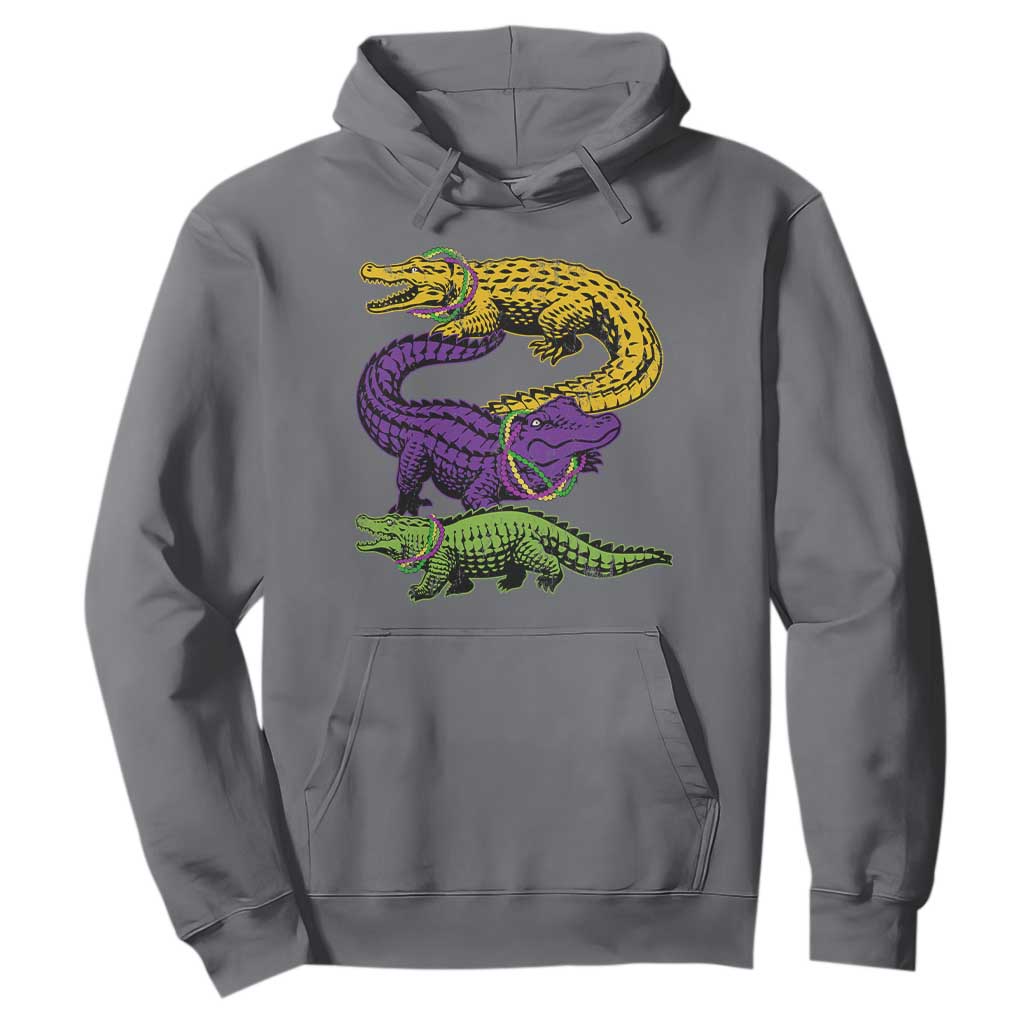 Aligator Crocodiles Louisiana Mardi Gras Hoodie TS10 Charcoal Print Your Wear