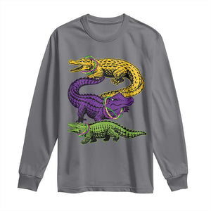 Aligator Crocodiles Louisiana Mardi Gras Long Sleeve Shirt TS10 Charcoal Print Your Wear