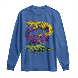 Aligator Crocodiles Louisiana Mardi Gras Long Sleeve Shirt TS10 Royal Blue Print Your Wear