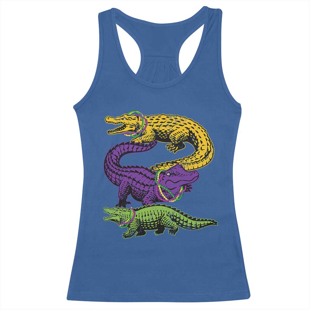 Aligator Crocodiles Louisiana Mardi Gras Racerback Tank Top TS10 Royal Blue Print Your Wear