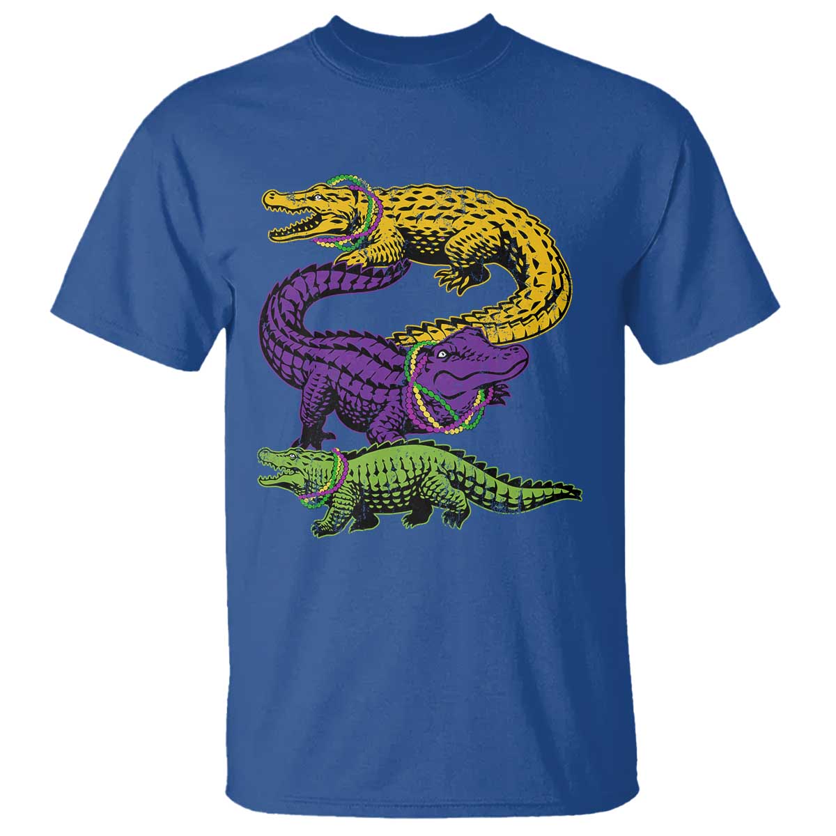 Aligator Crocodiles Louisiana Mardi Gras T Shirt TS10 Royal Blue Print Your Wear