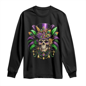 Mardi Gras Sugar Skull Long Sleeve Shirt Fat Tuesday TS10 Black Print Your Wear