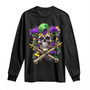 Mardi Gras Jester Skull Long Sleeve Shirt New Orleans Skeleton Beads TS10 Black Print Your Wear