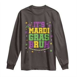 Bruh Mardi Gras Long Sleeve Shirt Funny Fat Tuesday Teens Boys Kids TS10 Dark Chocolate Print Your Wear