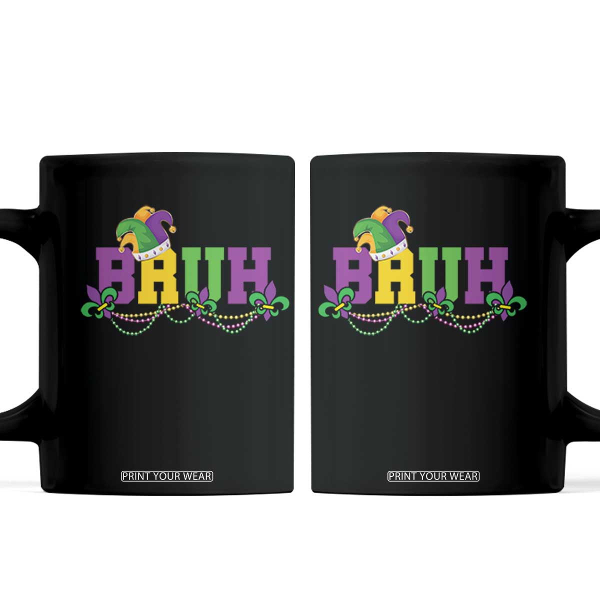 Bruh Mardi Gras Coffee Mug Carnival New Orleans Trip Parade Outfit Teens Boys Kids TS10 Black Print Your Wear