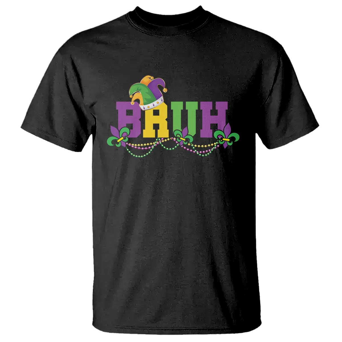 Bruh Mardi Gras T Shirt Carnival New Orleans Trip Parade Outfit Teens Boys Kids TS10 Black Print Your Wear
