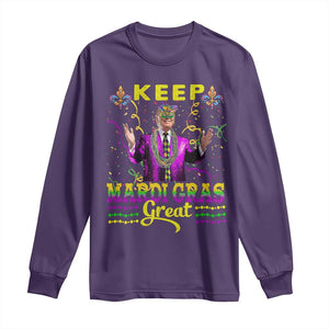 Funny Trump Keep Mardi Gras Great Long Sleeve Shirt TS10 Purple Print Your Wear