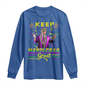 Funny Trump Keep Mardi Gras Great Long Sleeve Shirt TS10 Royal Blue Print Your Wear