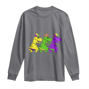 Mardi Gras Long Sleeve Shirt Kids Trex Dinos Toddler Boys TS10 Charcoal Print Your Wear