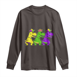 Mardi Gras Long Sleeve Shirt Kids Trex Dinos Toddler Boys TS10 Dark Chocolate Print Your Wear