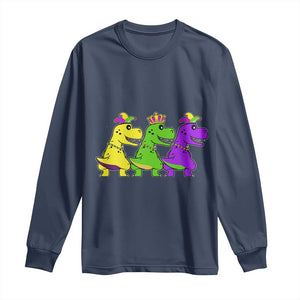 Mardi Gras Long Sleeve Shirt Kids Trex Dinos Toddler Boys TS10 Navy Print Your Wear