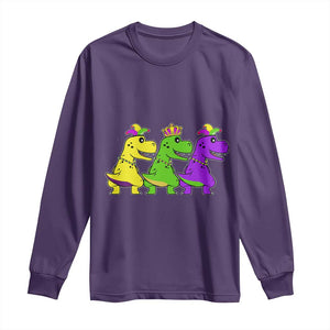 Mardi Gras Long Sleeve Shirt Kids Trex Dinos Toddler Boys TS10 Purple Print Your Wear