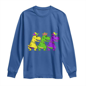 Mardi Gras Long Sleeve Shirt Kids Trex Dinos Toddler Boys TS10 Royal Blue Print Your Wear