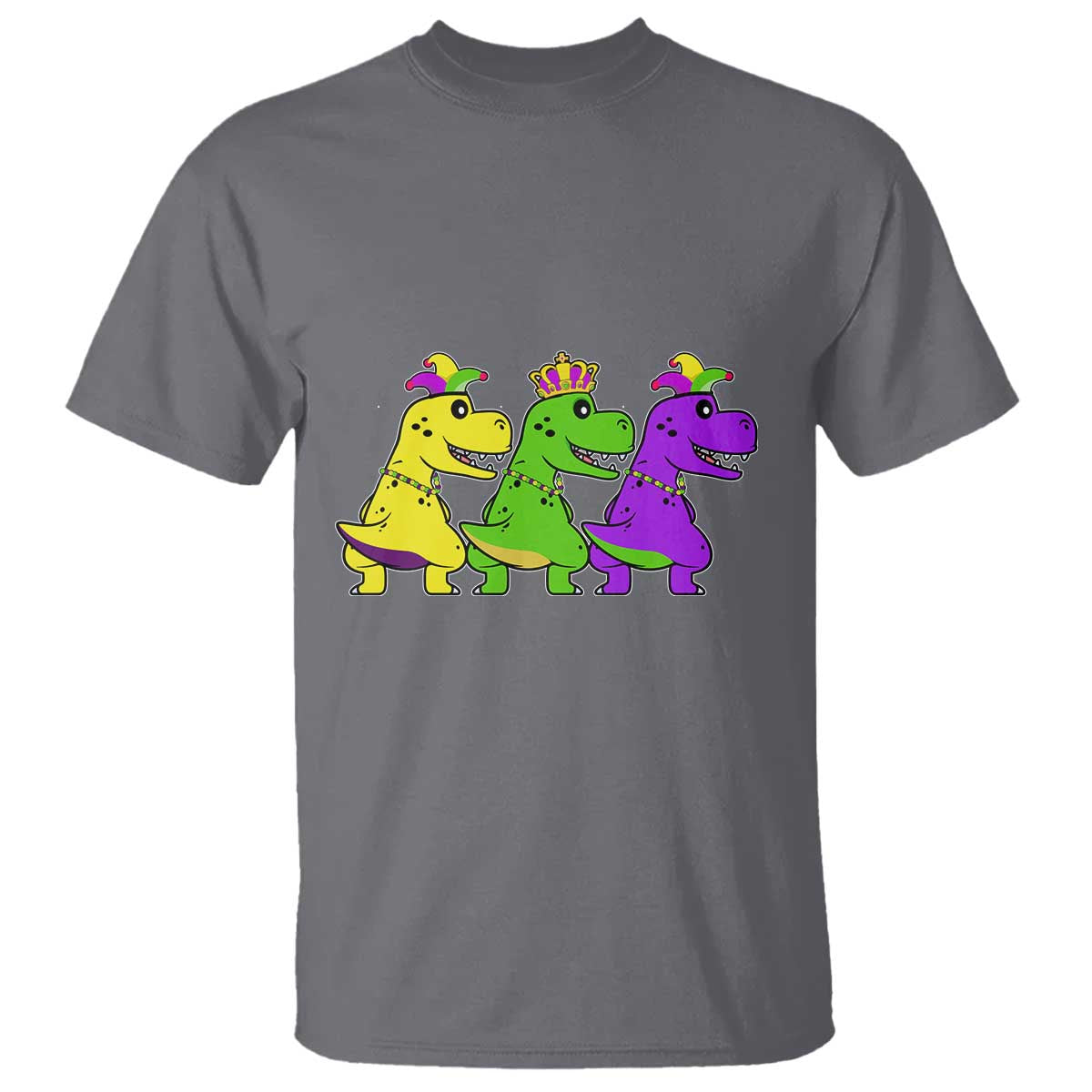 Mardi Gras T Shirt Kids Trex Dinos Toddler Boys TS10 Charcoal Print Your Wear