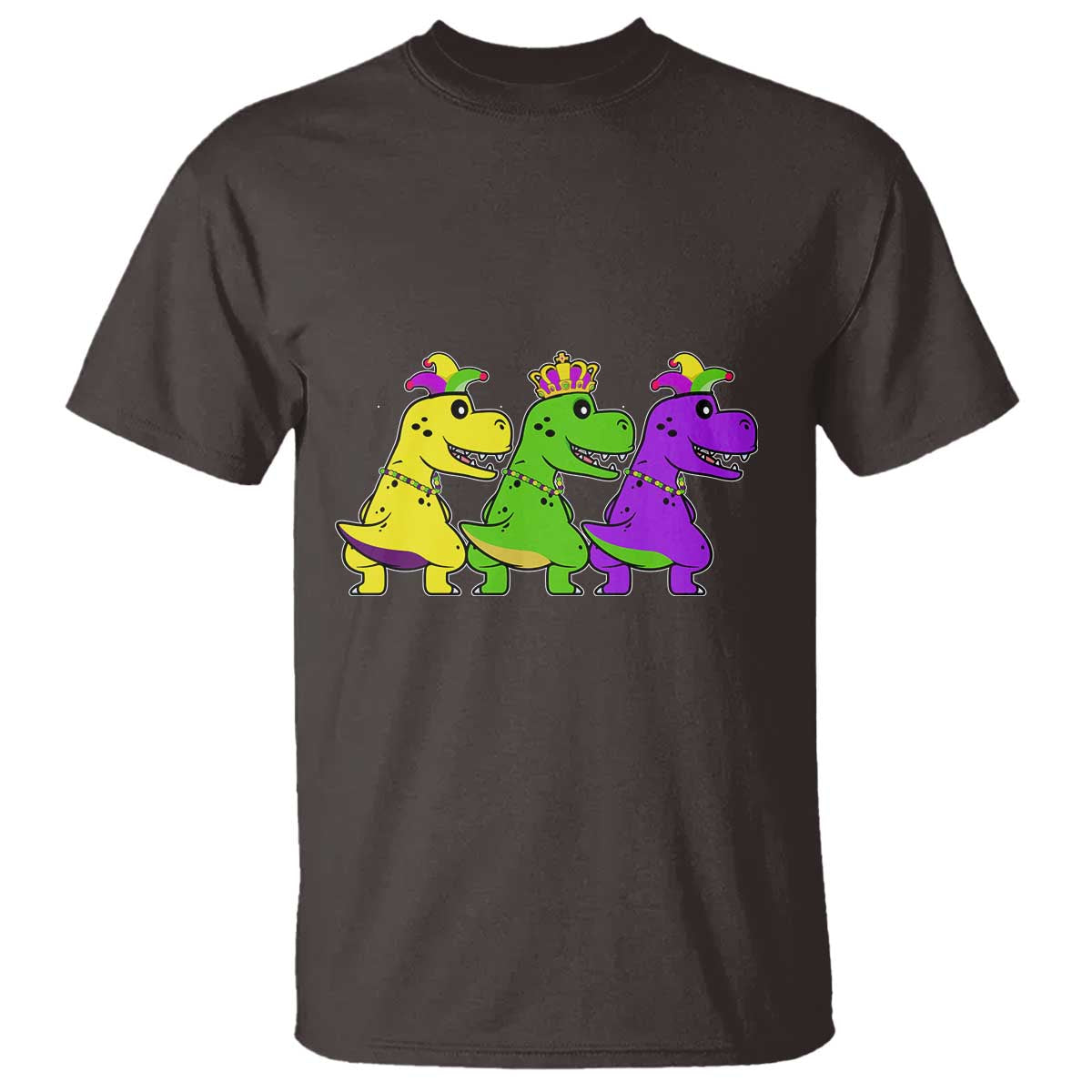 Mardi Gras T Shirt Kids Trex Dinos Toddler Boys TS10 Dark Chocolate Print Your Wear