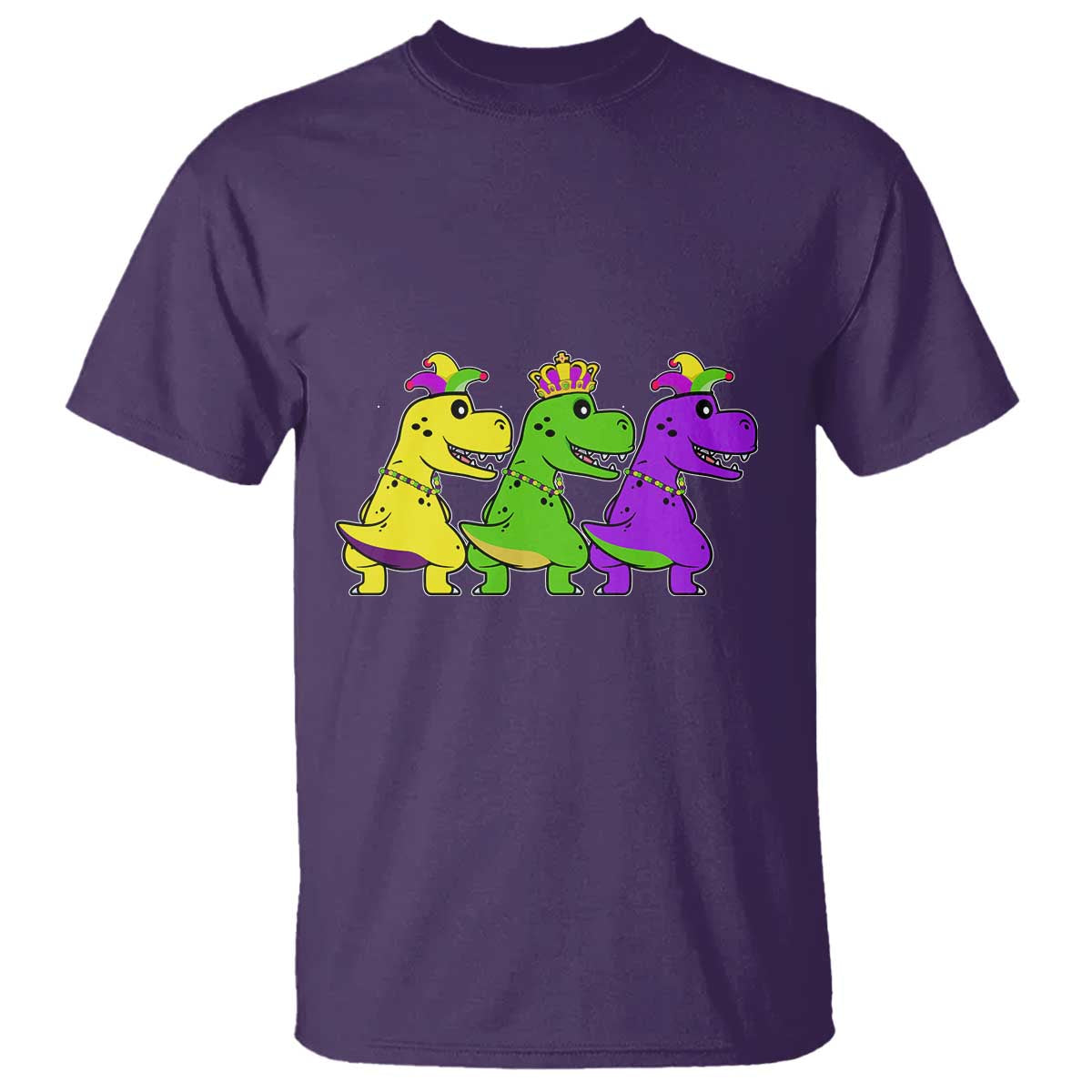 Mardi Gras T Shirt Kids Trex Dinos Toddler Boys TS10 Purple Print Your Wear