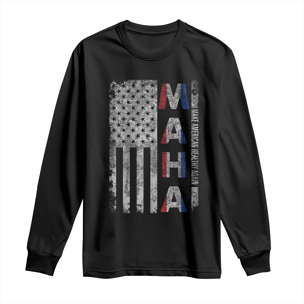 MAHA Make America Healthy Again Long Sleeve Shirt Trump RFK Jr Kennedy Medical Freedom USA Flag TS10 Black Print Your Wear