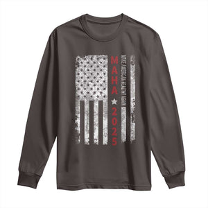 MAHA Make America Healthy Again 2025 Long Sleeve Shirt Trump RFK Jr Kennedy Medical Freedom USA Flag TS10 Dark Chocolate Print Your Wear