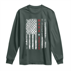 MAHA Make America Healthy Again 2025 Long Sleeve Shirt Trump RFK Jr Kennedy Medical Freedom USA Flag TS10 Dark Forest Green Print Your Wear