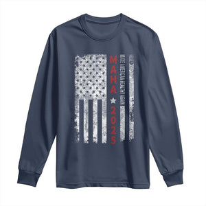 MAHA Make America Healthy Again 2025 Long Sleeve Shirt Trump RFK Jr Kennedy Medical Freedom USA Flag TS10 Navy Print Your Wear