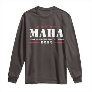 MAHA Make America Healthy Again Long Sleeve Shirt Trump RFK Jr Kennedy 2025 TS10 Dark Chocolate Print Your Wear