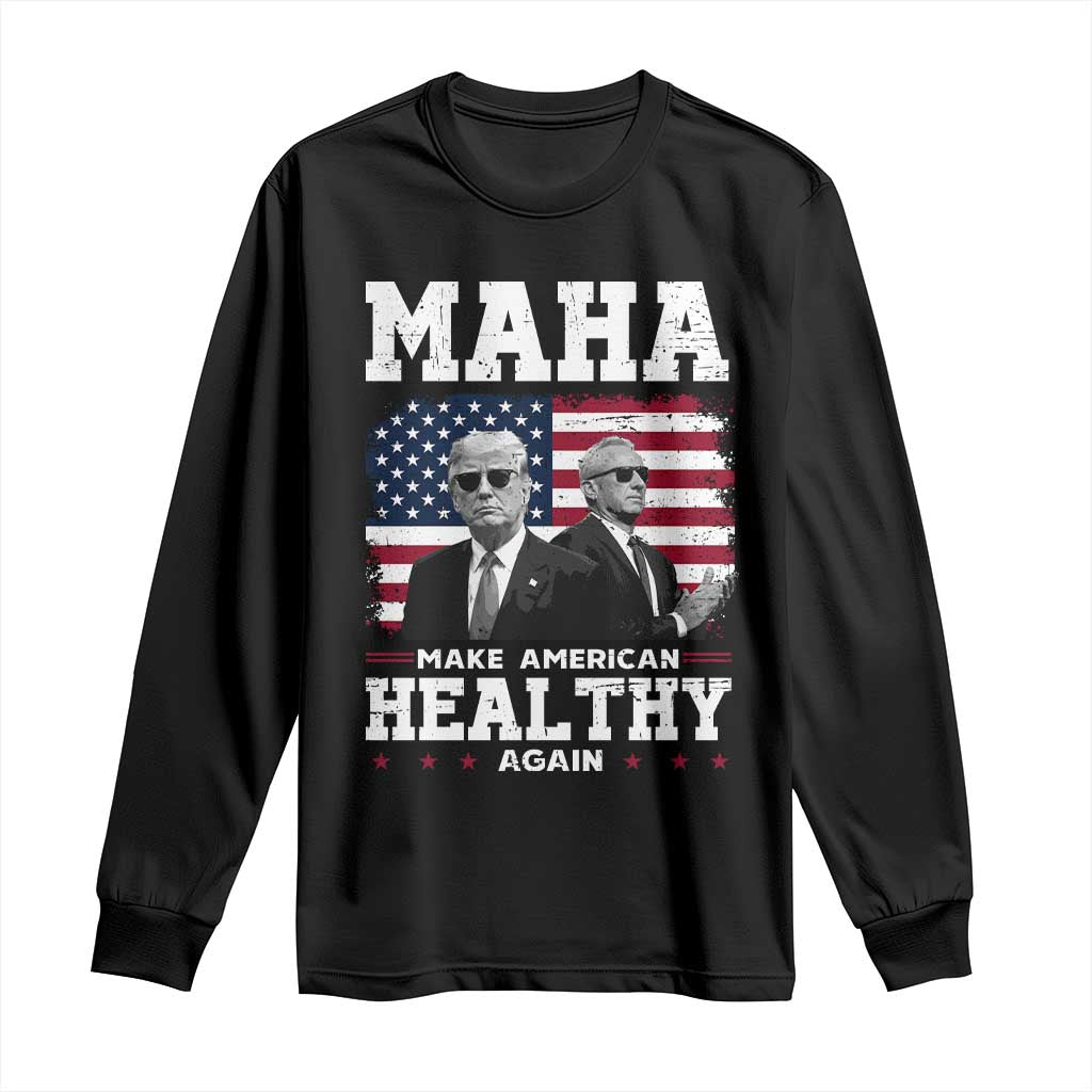 Trump Kennedy Long Sleeve Shirt RFK MAHA Make America Healthy Again 2025 USA Flag TS10 Black Print Your Wear