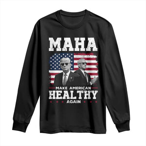 Trump Kennedy Long Sleeve Shirt RFK MAHA Make America Healthy Again 2025 USA Flag TS10 Black Print Your Wear