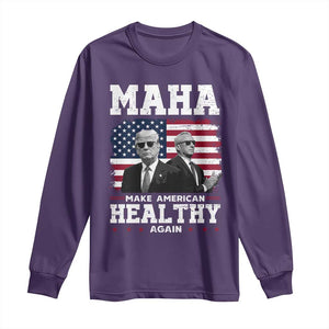 Trump Kennedy Long Sleeve Shirt RFK MAHA Make America Healthy Again 2025 USA Flag TS10 Purple Print Your Wear