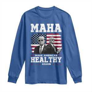 Trump Kennedy Long Sleeve Shirt RFK MAHA Make America Healthy Again 2025 USA Flag TS10 Royal Blue Print Your Wear